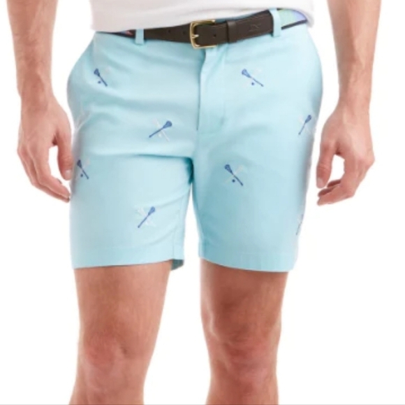 Vineyard Vines Lacrosse Embroidered Breaker Shorts - Pool Side 7" Size 33 - Picture 3 of 14